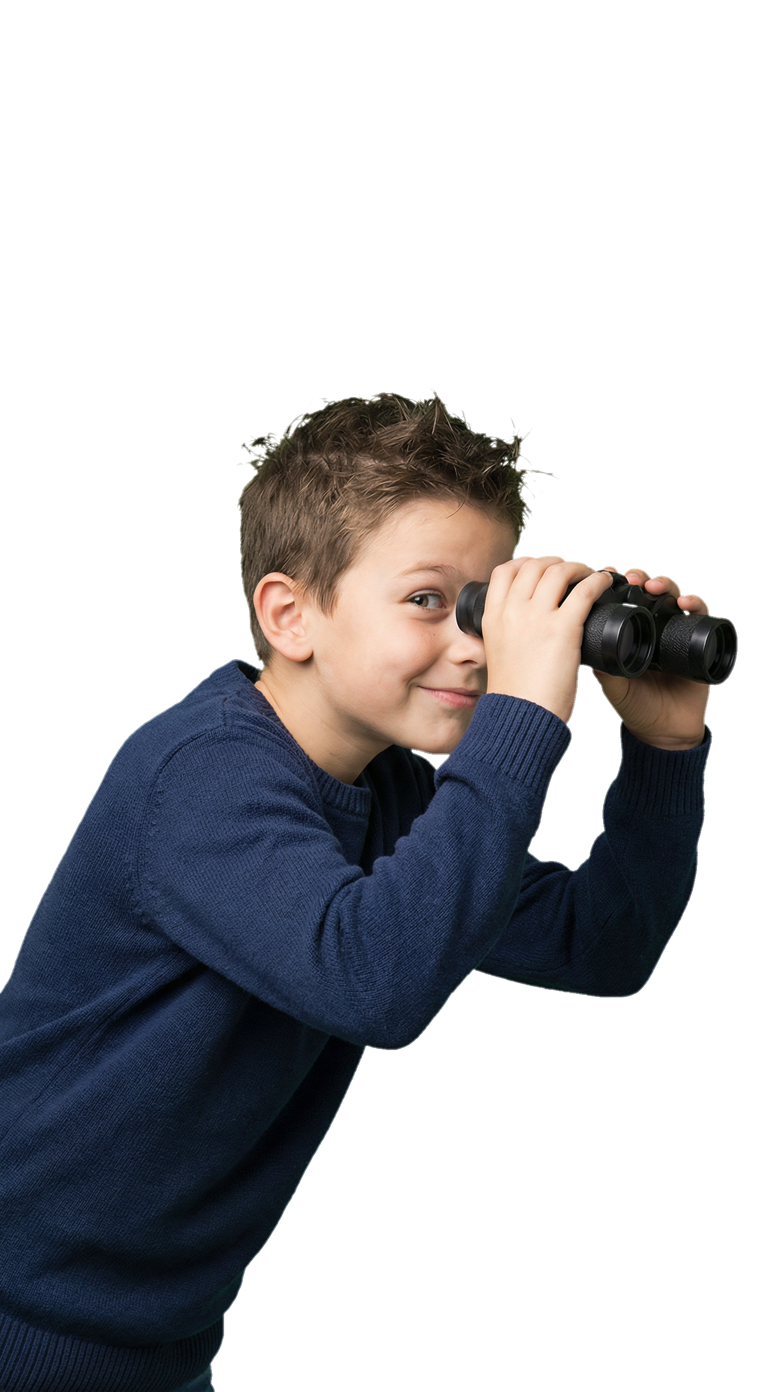 Dürbünle bakan meraklı çocuk - Dışarıdan bakış